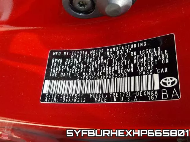 5YFBURHEXHP665801 фото 2