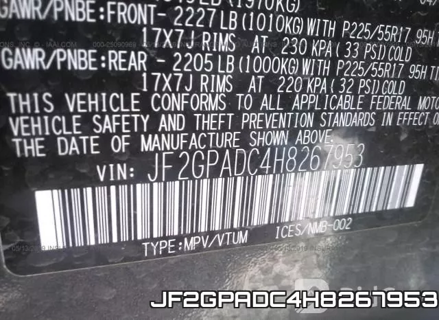 JF2GPADC4H8267953 фото 10