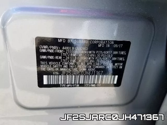 JF2SJARC0JH471367 фото 2