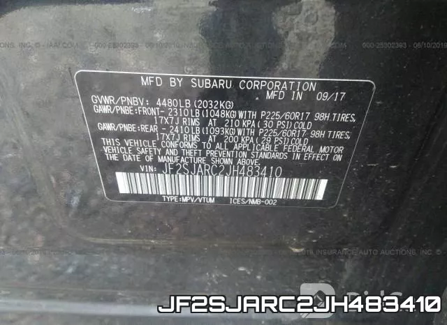 JF2SJARC2JH483410 фото 10