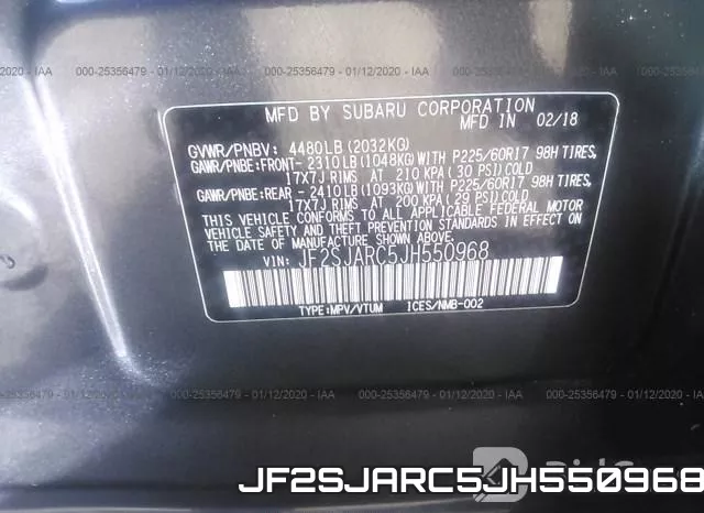 JF2SJARC5JH550968 фото 10