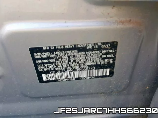 JF2SJARC7HH566230 фото 2