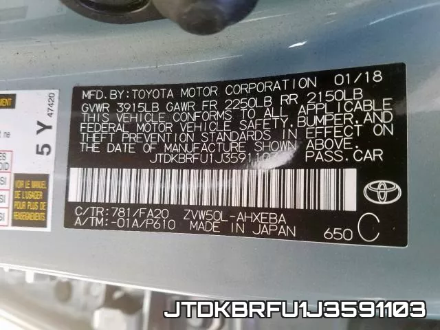 JTDKBRFU1J3591103 фото 2