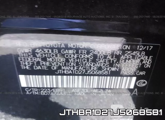 JTHBA1D27J5068581 фото 10