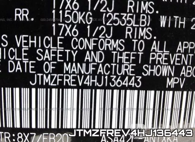 JTMZFREV4HJ136443 фото 9