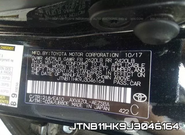 JTNB11HK9J3046164 фото 10