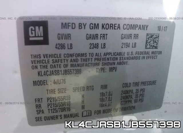 KL4CJASB1JB557398 фото 10