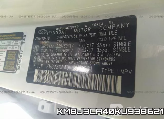 KM8J3CA40KU938621 фото 10