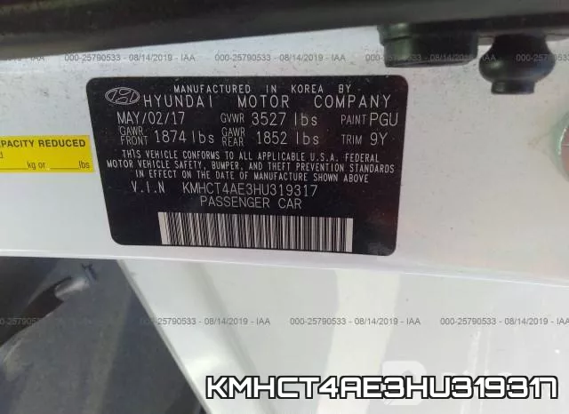 KMHCT4AE3HU319317 фото 10