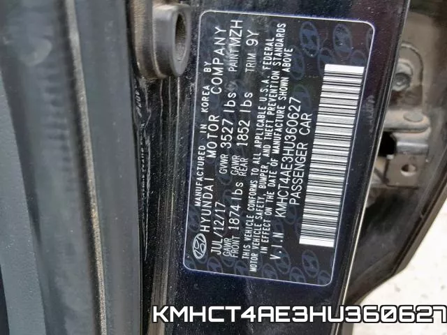 KMHCT4AE3HU360627 фото 2