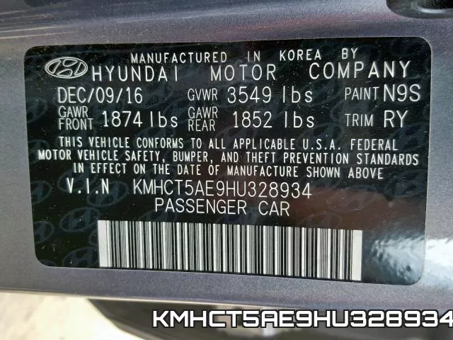 KMHCT5AE9HU328934 фото 2