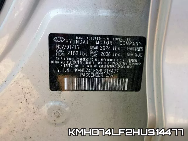 KMHD74LF2HU314477 фото 2