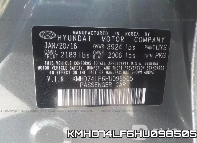 KMHD74LF6HU098505 фото 10