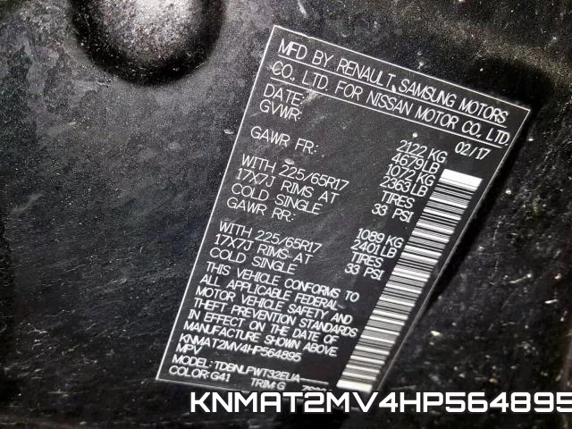 KNMAT2MV4HP564895 фото 2