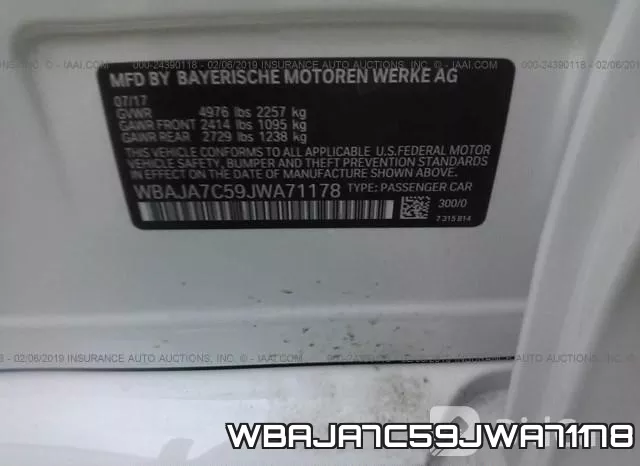 WBAJA7C59JWA71178 фото 10