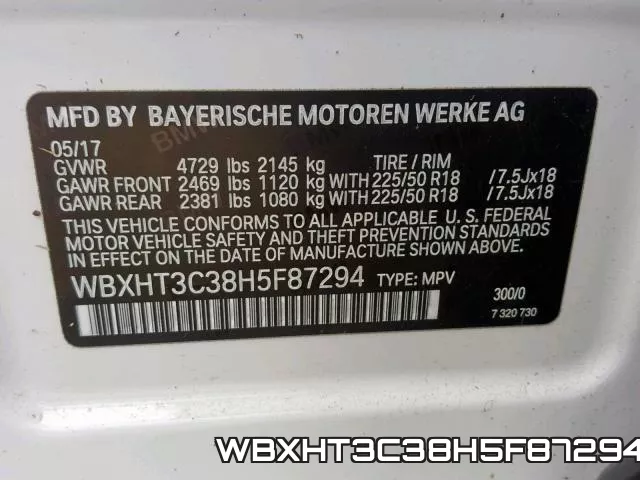 WBXHT3C38H5F87294 фото 2