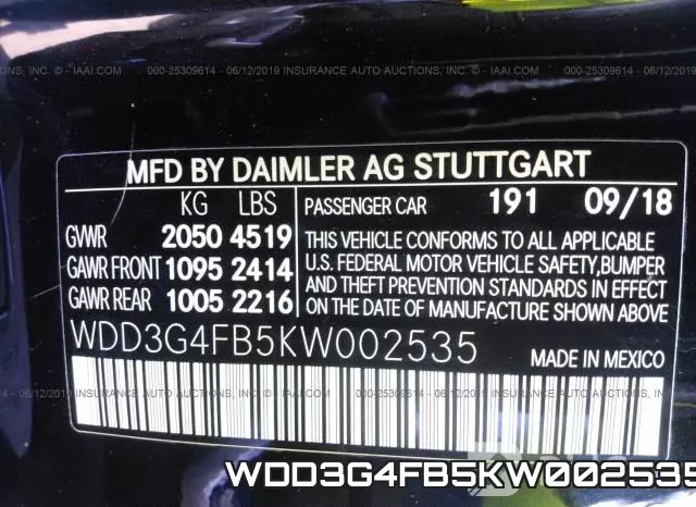 WDD3G4FB5KW002535 фото 10