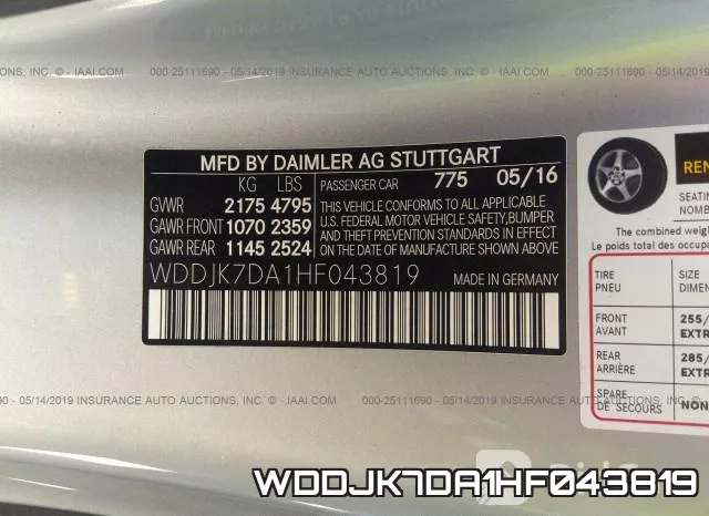 WDDJK7DA1HF043819 фото 10