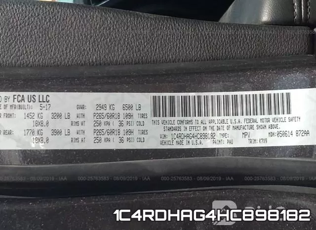 1C4RDHAG4HC898182 фото 10