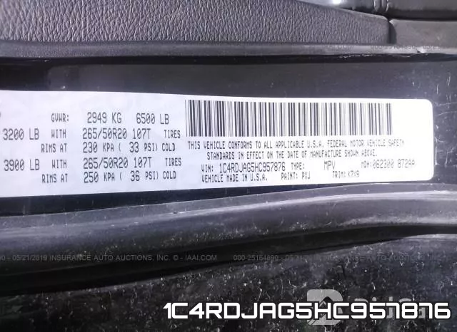 1C4RDJAG5HC957876 фото 10