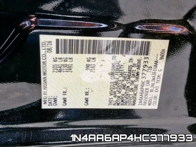 1N4AA6AP4HC377933 фото 2