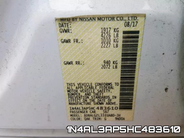 1N4AL3AP5HC483610 фото 2