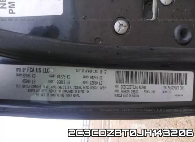 2C3CDZBT0JH143206 фото 10