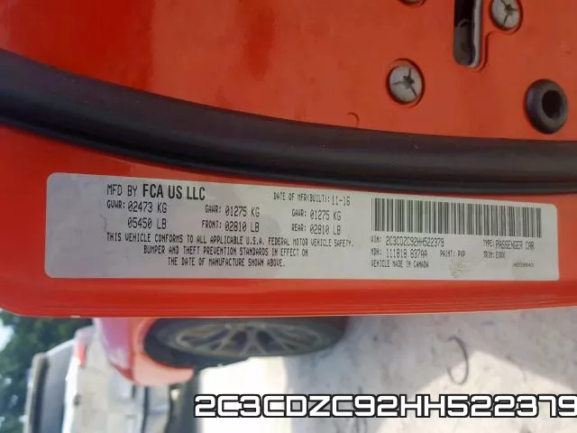 2C3CDZC92HH522379 фото 2