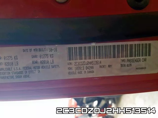 2C3CDZDJ2HH513514 фото 2