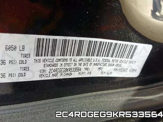 2C4RDGEG9KR533564 фото 2