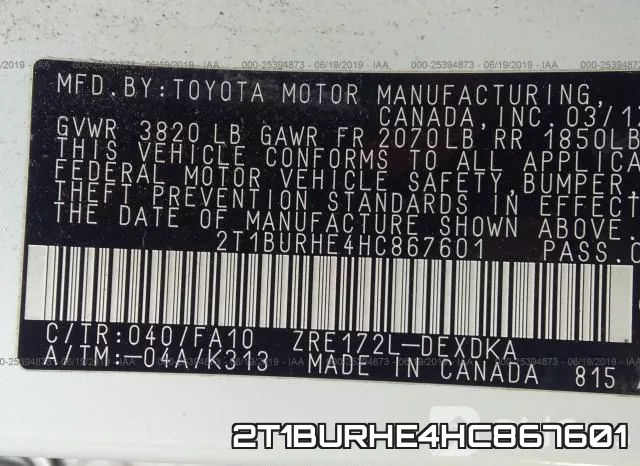 2T1BURHE4HC867601 фото 10