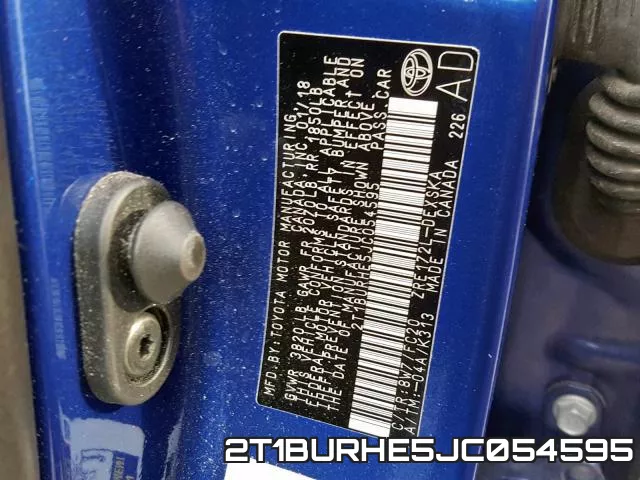 2T1BURHE5JC054595 фото 2