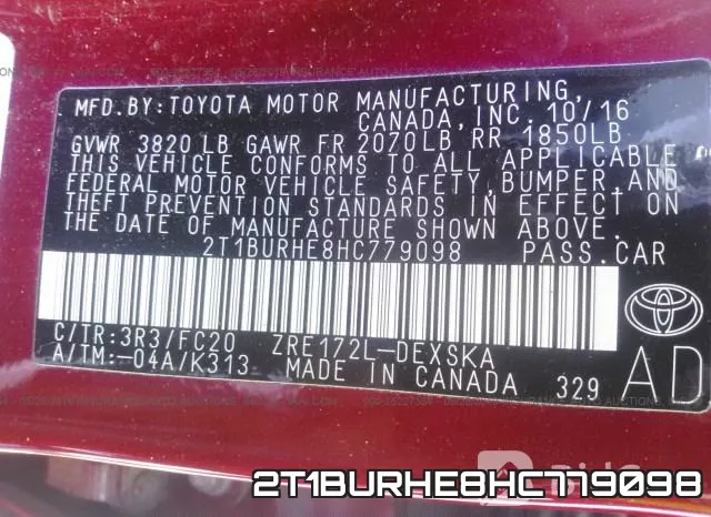 2T1BURHE8HC779098 фото 10