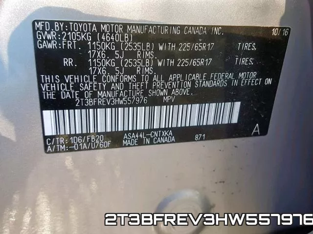 2T3BFREV3HW557976 фото 2