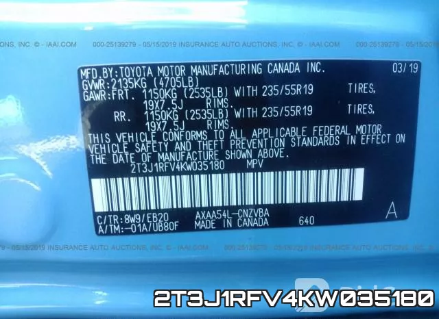 2T3J1RFV4KW035180 фото 9