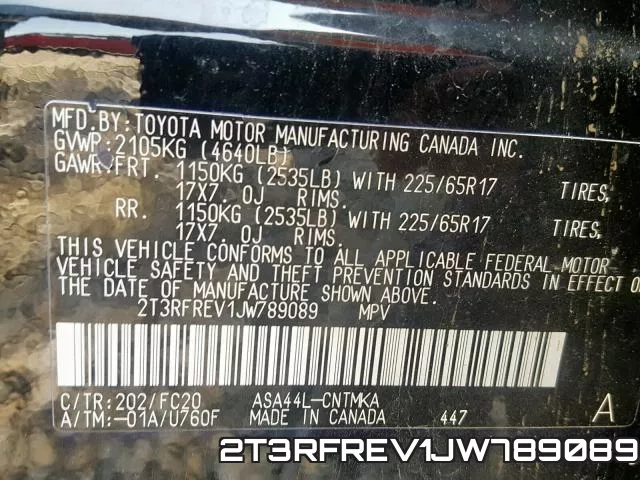 2T3RFREV1JW789089 фото 2