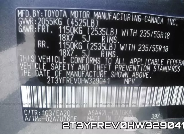2T3YFREV0HW329041 фото 10