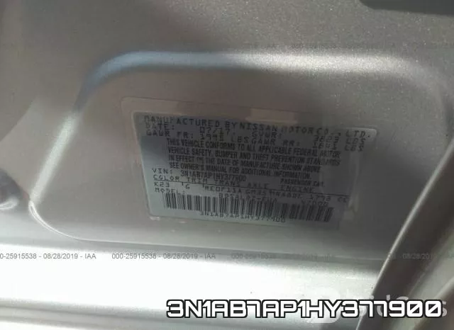 3N1AB7AP1HY377900 фото 10