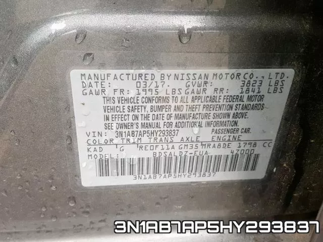 3N1AB7AP5HY293837 фото 2