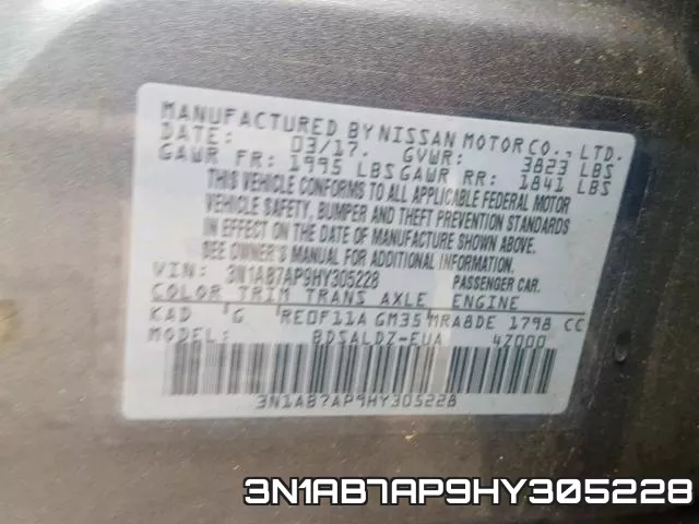 3N1AB7AP9HY305228 фото 2