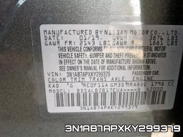 3N1AB7APXKY299379 фото 2