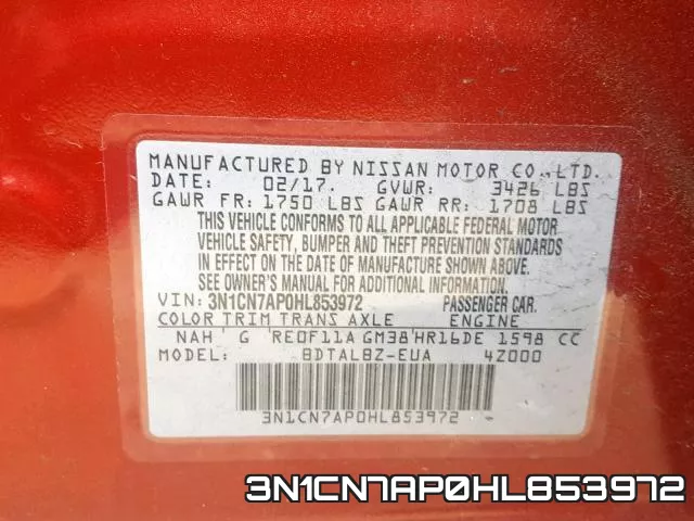 3N1CN7AP0HL853972 фото 2