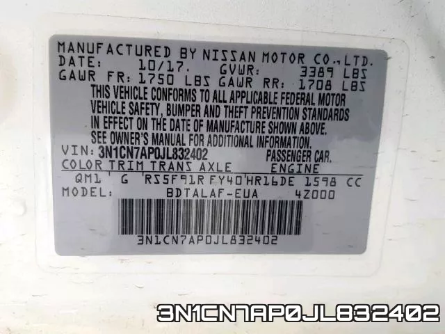 3N1CN7AP0JL832402 фото 2