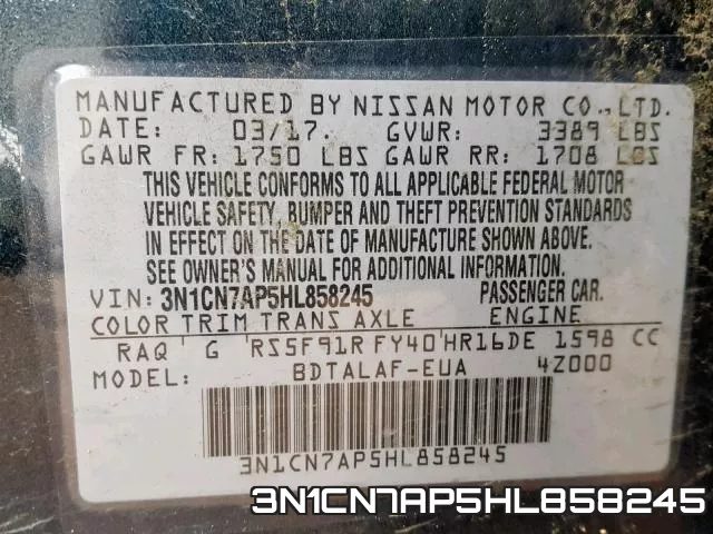 3N1CN7AP5HL858245 фото 2