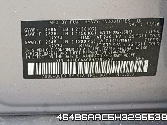 4S4BSAAC5H3295538 фото 2