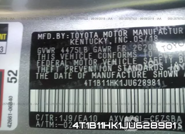 4T1B11HK1JU628981 фото 10