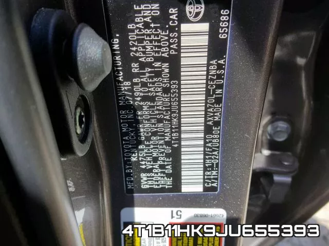 4T1B11HK9JU655393 фото 2
