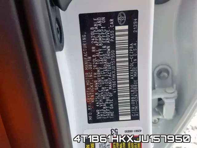 4T1B61HKXJU157950 фото 2
