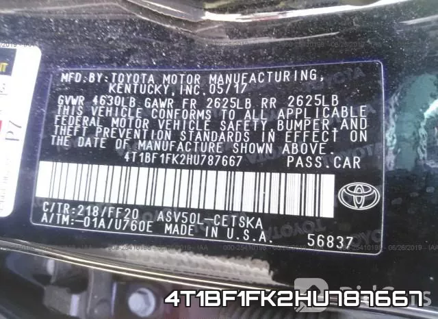 4T1BF1FK2HU787667 фото 10