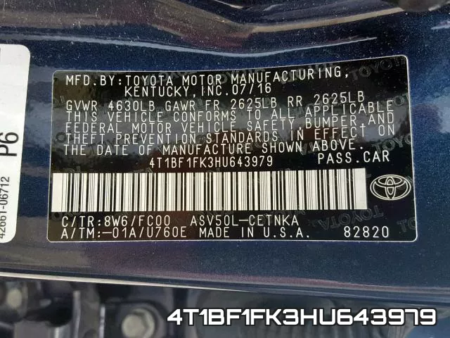 4T1BF1FK3HU643979 фото 2